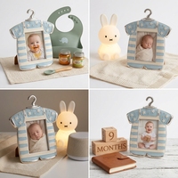 Marco de Fotos para Bebé en Forma de Pelele Azul, de Aleación de Zinc, Marco Metálico para Niños, Decoración para Baby Shower y Cuarto de Bebé, Venta al Por Mayor de Fábrica