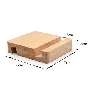 Beech Square Base Bracket Handy halterung Zubehör Lazy Desktop Stand Holz Telefon halter