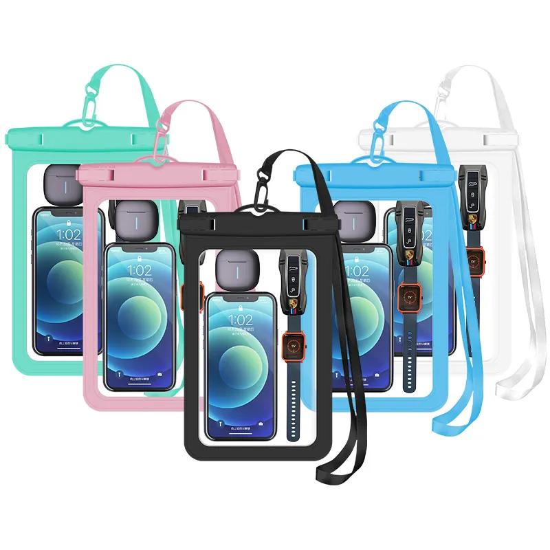 新製品アウトドアキャンプビッグサイズ8.9インチ防水携帯電話バッグIPX8防水電話ポーチケース