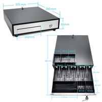 GTCODESTAR GT-C330G Boîte à tiroirs en métal Système Pos 4 Bill 5 Coins Comptoir de détail Tiroir-caisse en acier pour caisse enregistreuse avec serrure