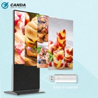 Afficheur LCD à cristaux liquides 55 pouces 4K couleur, affiche numérique, kiosque tactile électronique sur pied pour ascenseur et commerce de détail