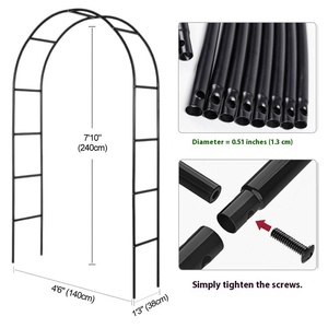 Arco de jardín para plantas trepadoras, soporte decorativo para flores y enredaderas, estante para macetas, soporte para jardín, para bodas y fiestas - Product Image 3