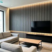 Panel Dinding Dalam Ruangan WPC Tahan Air Murah, Pemasangan Cepat, Harga Pabrik Langsung, Cladding WPC Hitam