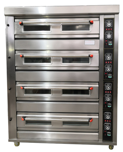 فرن تجاري ذو طابقين مع باب زجاجي مزدوج |   فرن مخبز يعمل بالغاز والكهرباء لخبز الخبز والمعجنات - Product Image 6