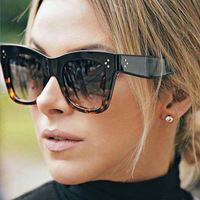 Lunettes de soleil unisexes Raine, style européen et américain, grande monture, protection UV400, tendance, design riveté, 9768