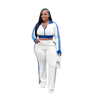 Set di giacca e pantaloni Crop 2025 moda S7680-Fall Set due pezzi personalizzato <span class=keywords><strong>abbigliamento</strong></span> donna - Product Image 3