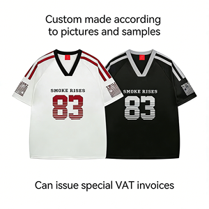 قميص كرة قدم أمريكية مطبوع بأكمام قصيرة من البوليستر 100٪ عالي الجودة بشعار مخصص للصيف قابل للتنفس بالجملة - Product Image 1