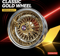 Jantes à rayons plaquées or de style DTN pour Lowrider, 20 pouces  26 pouces pour voiture classique américaine
