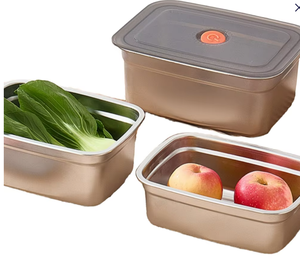 Syh1068ステンレス製キッチンオーガナイザー鮮度保持食品グレード弁当箱冷蔵庫冷凍ランチフードパッケージ新生児用 - Product Image 1