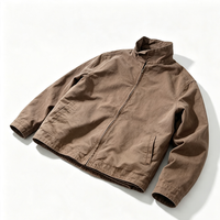 Blouson de travail pour homme personnalisé, vintage, imperméable et coupe-vent, style mécanicien, avec col montant, lettres brodées, finition écologique, OEM sur le devant