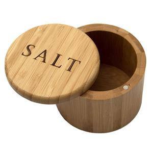 Bamboo Spice <b>Jar</b> With Lid Cylindrical Wooden <b>Storage</b> Container <b>For</b> Solid Seasonings <b>Kitchen</b> Condiment Holder - Product Image 3