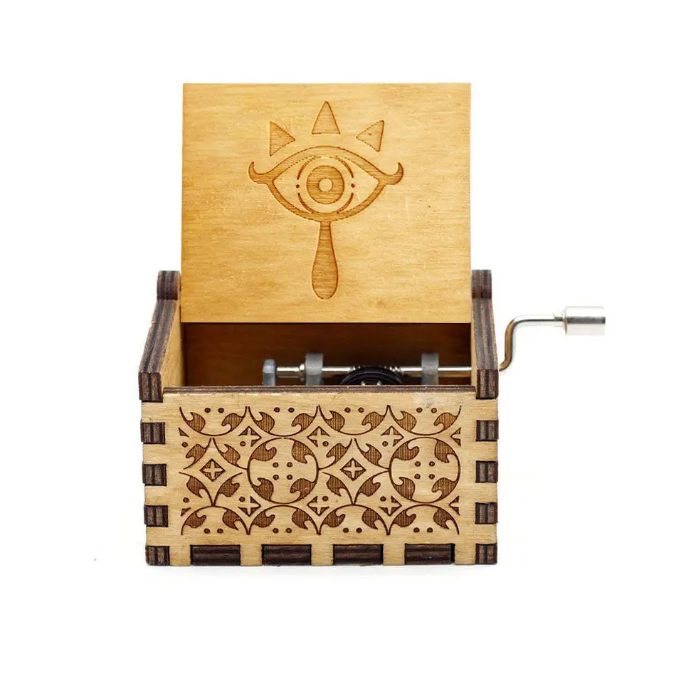 The Legend of Zelda Music Box 18 Note Windup Clockwork Mechanism Engraved Wood Music Box
