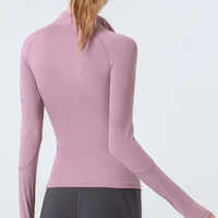 OEM personnalisé femmes demi fermeture éclair vêtements de sport entraînement de fitness haute élasticité fermeture éclair avant en nylon yoga pull veste à manches longues