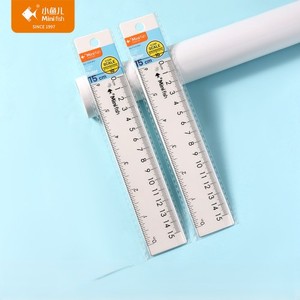 Op Maat Gemaakte 15Cm Ps Plastic Dubbele Schaal Rechte Liniaal Transparant Studentenpapier Voor Schoolbenodigdheden - Product Image 1