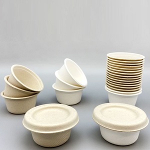 Hộp đựng nhỏ bằng bã mía sinh học dùng một lần, thành đơn, 1oz 2oz 4oz, có nắp, dùng đựng sushi - Product Image 5
