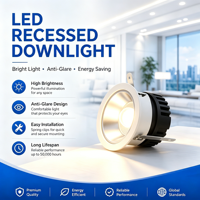 Ecolux SAA CE TUV ETL Projecteur encastré ultra fin en aluminium 7W 10W 15W COB, orientable, anti-éblouissement, downlight commercial