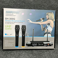 Mikrofon Nirkabel Satu Transmitter Dua Receiver SH-300G Pola Kardioid Rasio Sinyal-ke-Noise <60 DB untuk Rumah Panggung KTV