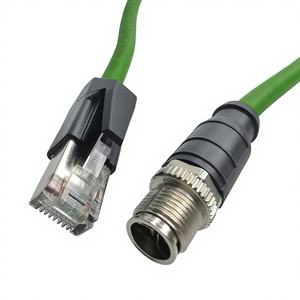 Cable Ethernet Industrial Profinet EtherCAT con Conector M12 Personalizado de 8 Pines Codificado X, Macho y Hembra, RJ45, Doble Blindaje, PVC Electrónico - Product Image 2