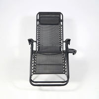 Chaise longue de plage extérieure à haute élasticité, design personnalisé, hauteur réglable, pliable et portable, avec porte-gobelet