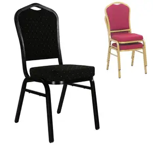 chair for church wedding sales Wholesale Luxury Stackable Rental Gold Metal Steel Wedding Banquet Hall Hotel Chairs