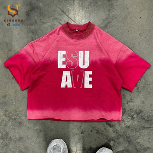 เสื้อยืดคอตตอนถักพิมพ์ลายแบบสั่งทำพิเศษ เนื้อผ้าหนา 100% สไตล์เรโทร ลุคทำสีซีดแบบย้อนยุค สตรีทแวร์ ทรงหลวม บ็อกซี่ แขนสั้น ระบายอากาศได้ดี - Product Image 1