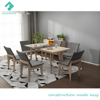 Table et chaises de salle à manger en bois élégantes pour la maison et le restaurant