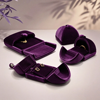 Boîte à bijoux de luxe en velours de soie à double ouverture, étui cadeau pour bagues, alliances, boucles d'oreilles, colliers et bracelets
