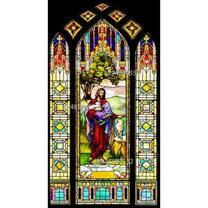 Vidro decorativo artístico com estilo retrô europeu de igreja para hotéis, vilas e decoração artística elegante