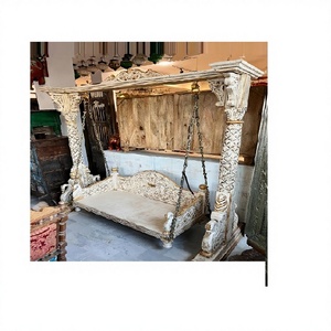 Columpio Jhula de Madera Antiguo de Lujo para Sala de Estar, Patio, Balcón, Muebles Tradicionales Indios Tallados - Product Image 1