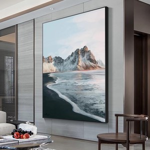 Dawn Coast Hand-painted Oil Painting <b>Framed</b> Modern Minimalist Seascape <b>Wall</b> Art For Living Room Entrance Decor - Product Image 3