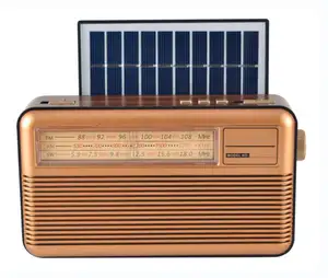radyo fm 18650 Suppliers-IS-BT1690S taşınabilir AM FM SW radyo 18650 pil DC USB şarj edilebilir güneş enerjili ile retro radyo meşale ışık