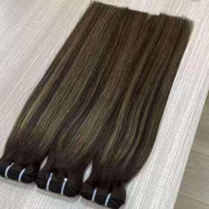 Extensiones de Cabello Humano Ruso de Alta Calidad, Doble Trama, con Mechones Europeos, Alineación de Cutículas, Color Castaño Claro - Product Image 4