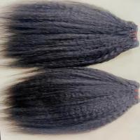 Extensions de cheveux humains 9A Kinky Straight Afro, lisses et soyeux, ondulés, en cheveux vierges indiens Remy, double trame, pour tissage de cheveux