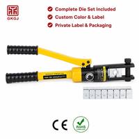 Kit d'outils de sertissage de cosses de câble hydrauliques en acier robuste YQK-120, pince à sertir manuelle de type C avec matrices et mallette de transport