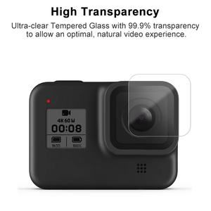 Protector de Pantalla de Vidrio Templado YEAH HD <span class=keywords><strong>Go</strong></span> <span class=keywords><strong>Pro</strong></span> 8 + Protector de Lente de Vidrio Templado + Película Protectora de Pantalla Pequeña PET para Gopro Hero 8 <span class=keywords><strong>Hero8</strong></span> - Product Image 4