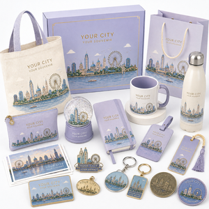 Custom Museum Souvenir Gift Pack City Memory Collection Postcards Badges Coins Tote Bag Bottle For Visitor Shop Presents - Product Image 5