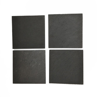 Ensemble de sous-verres et napperons en ardoise naturelle personnalisable, motifs ronds et carrés, tampons de support de table pour la maison en ardoise en vrac