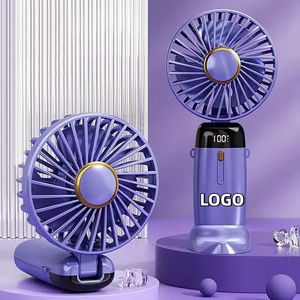 Mini ventilateur portable avec chargement USB, plusieurs vitesses bleues avec forte puissance de ventilation, pliable, cadeau pour étudiant - Product Image 1
