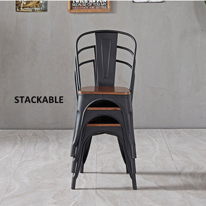 UNIKIDEAS Muebles para Restaurantes, Comedor de Hierro y Madera Estilo <span class=keywords><strong>Loft</strong></span> para Comida Rápida y <span class=keywords><strong>Café</strong></span>, Juego de Mesa y Sillas para Restaurante - Product Image 4