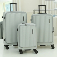Lot de 3 valises de voyage multifonctionnelles en ABS, tailles 20/24/28 pouces, avec serrure à combinaison antivol en polyester – Vente en gros usine