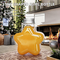 Bouteille vide en PET de qualité alimentaire de 50 ml (1,7 oz) en forme d'étoile créative pour thé, eau minérale, soda, jus, bonbons, avec bouchon