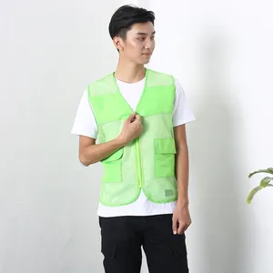 Wholesale Mens Printed Utility Lightweight Polyester Work Mesh Vest