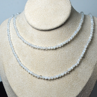 Ada 4mm perles de pierre de lune bleue perles de cristal rondes à facettes en vrac en gros pour la fabrication de bijoux à bricoler soi-même, pierres d'énergie de guérison