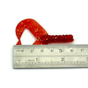 Vente en gros de leurres souples de pêche, type Grub à double queue, 6 cm, appât artificiel en plastique et silicone nageur pour la pêche au bar et au brochet - Product Image 3