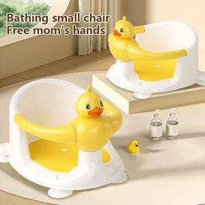 เก้าอี้อาบน้ำลูกเป็ดสีเหลืองสำหรับเด็กทารก 0-12 เดือน เบาะอาบน้ำกันลื่นพร้อมโครงรองรับ วัสดุ PP - Product Image 4