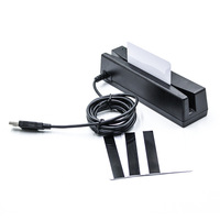 Lecteur magnétique ABS MSRR606 USB à communication en gros, lecteur/écrivain magnétique Hico pour carte magnétique, puce IC, NFC, RFID