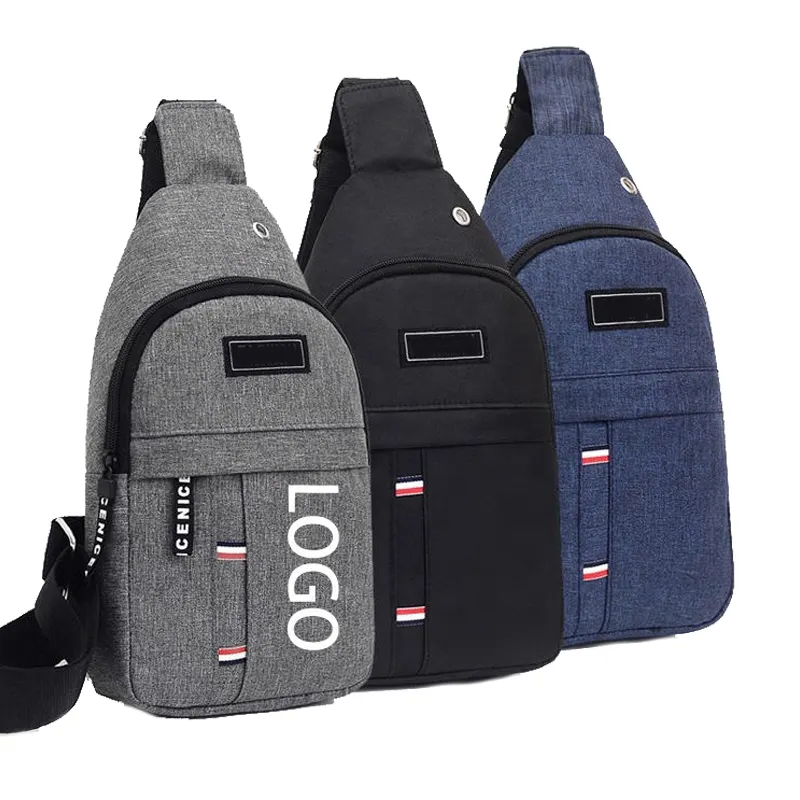 Custom Logo Oxford Fashion Men Casual Small Travel Carry Bags Waterproof Waist Chest Bag Crossbody Bags