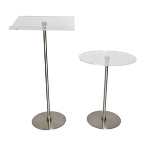Podio y Mesa Modernos de Acrílico Transparente con Base de Metal, <span class=keywords><strong>Atril</strong></span> Minimalista de Acrílico Transparente para Hogar, Iglesia, Restaurante - Product Image 1