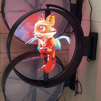 Proyector de Holograma Muen Ventilador con Pantalla LED 3D Equipo de Publicidad para Interiores para Showroom Educativo y Proyector Holográfico
