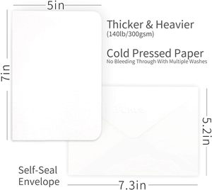 100 cartes postales aquarelles couleur naturelle 300 g/m² 100 % coton 4x6 pouces vierges coins arrondis A3/A4/A5 pressées à froid - Product Image 3